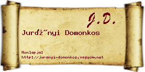 Jurányi Domonkos névjegykártya